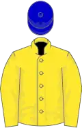Yellow, blue cap