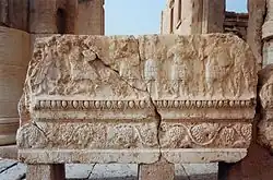 Stone relief depicting warriors
