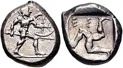 Coin of Aspendos, Pamphylia. Circa 465–430&nbsp;BC.