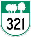 Route 321 marker