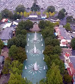 View from the upper observation deck at Kings Dominion.