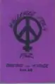 PSG-EG Youth Collective sticker for peace. It says: Woman for peace. The PSG-EG was known for its strong pacifist and antimilitarist positions.