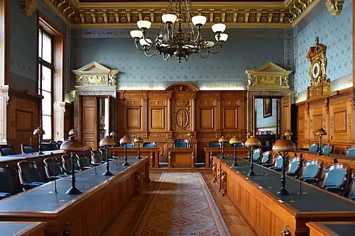Hearing chamber for criminal cases in the Cour de Cassation