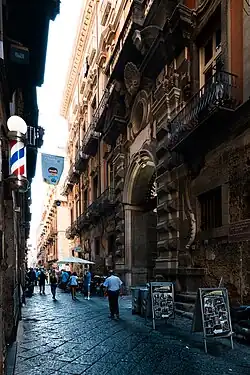 Palazzo Carafa di Maddaloni in via Maddaloni 6, formerly Palazzo d'Avalos, built in 1580 on the initiative of Cesare d'Avalos.