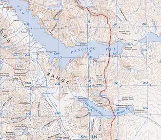 Map 3: China-India border after the Kashmir Survey (AMS, 1954)