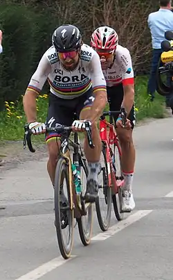 Sagan claimed his second monument at the 2018 Paris–Roubaix.