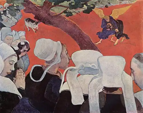 Vision after the Sermon: Jacob Wrestling with the Angel, Gauguin,&nbsp;1888.