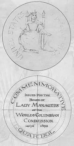 Initial sketch for the Isabella quarter, 1893