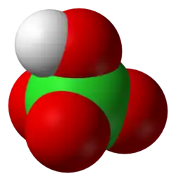 Molecular structure of perchloric acid.