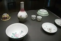 A selection of falangcai porcelains