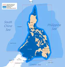 A map showing the waters under Philippine sovereignty