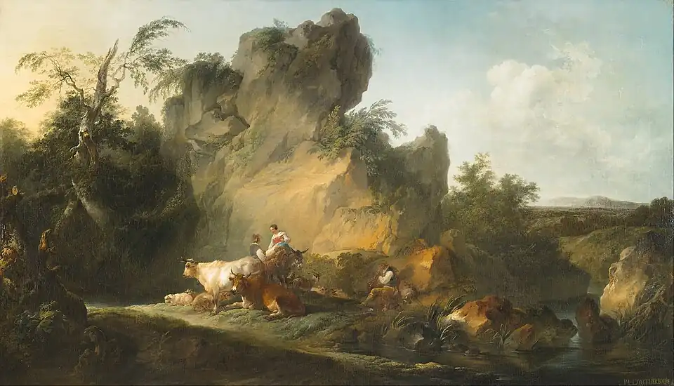 Landscape with Figures and Animals by Philip James de Loutherbourg