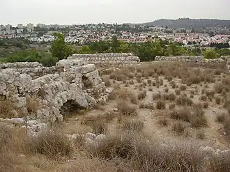 Tel Beit Shemesh overlooking modern city