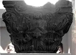 An Indo-Corinthian capital from the Butkara Stupa under which a coin of Azes II was found. Dated to 20 BCE or earlier (Turin City Museum of Ancient Art).