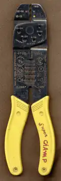 Crimping pliers, which can also strip and cut wire