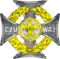 Scouting Cross with a golden lily, a golden circle and a golden wreath