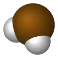 Space-filling model of the hydrogen polonide molecule