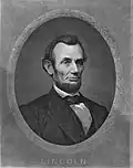 Engraving of Abraham Lincoln by Henry Gugler, based on Littlefield's painting