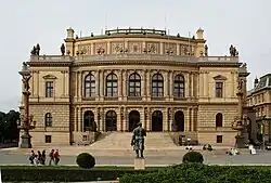 A Hilter's monument was in front of the Rudolfinum.
