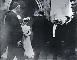 President McKinley greeting well-wishers at a reception in the Temple of Music minutes before he was shot September 6, 1901