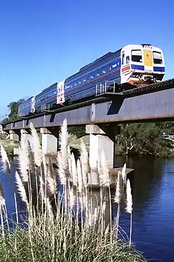 The Prospector crossing the Swan River at Guildford in April 1986