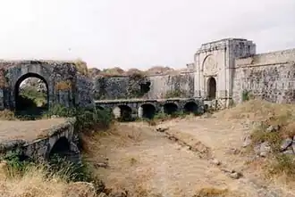 The bridge across to the main gate to the fortress