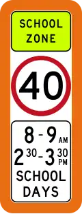 (R4-Q01) School Zone (used in Queensland)