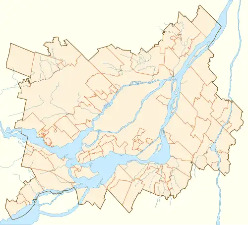 Map showing the location of Îles-de-Boucherville National Park