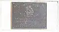 The plaque at the base of Johnston Hall tower