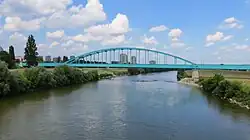 Hendrix-bridge in Zagreb, opened 1939, renovated in 1968. It got its name from Jimi Hendrix in 1970, due to a famous graffiti, noticeable on its green paint