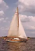 Rhodes 27 number 10, Jackstraw. Cruising off the Maine coast in 1975.