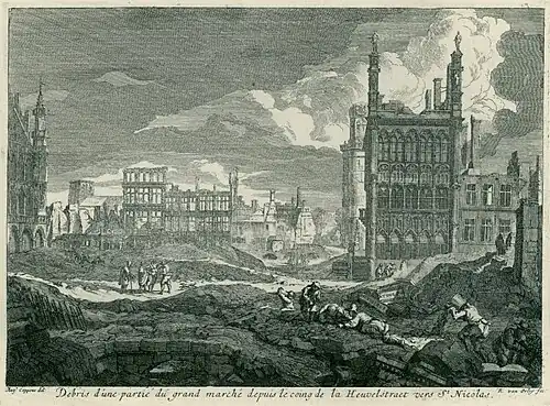The Grand-Place from the corner of the Rue de la Colline towards St. Nicholas' Church