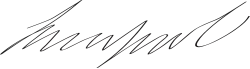 Cursive signature in ink