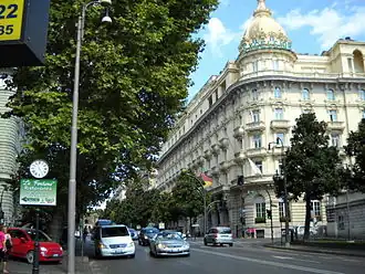 The hotel seen from Via Vittorio Veneto