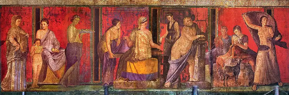 Silenus playing a lyre, detail of a fresco from the Villa of the Mysteries, Pompeii, c. 50 BC