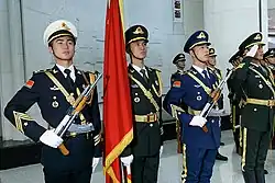 The color guard during the arrival ceremony for Russian Minister of Defense Sergey Shoigu, November 2016.