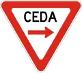 R-1-3 Give way (red right arrow [1])