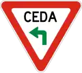 R-1-4 Give way (green turn left arrow)