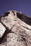 An early pitch on the lower part of the buttress