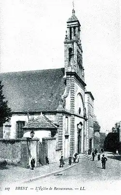 View of the church from Place Ronarc'h in the early 20th century