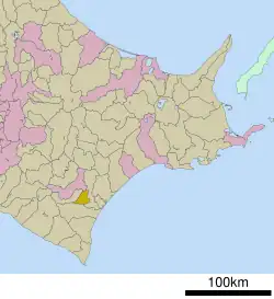 Location of Sarabetsu in Hokkaido (Tokachi Subprefecture)
