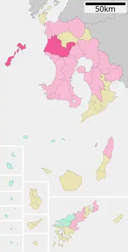 Location of Satsumasendai