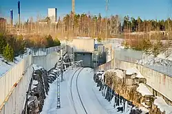 Savio Rail Tunnel entrance in Länsisalmi, Vantaa, Finland, 2021 February