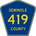 State Road 419 and County Road 419 marker