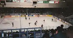 ice rink with players skating