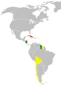Image 7Map of Countries in Latin America with Socialist regimes during the Cold War c. 1985 (from History of Latin America)