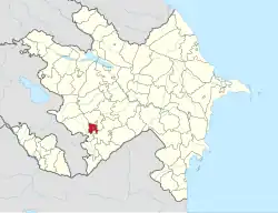 Map of Azerbaijan showing Shusha District