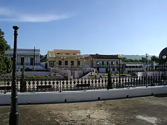 View of the main plaza or town square