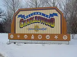 “Welcome to Charleswood: The Suburb Beautiful,” the welcome sign located along the area's main street, Roblin Boulevard