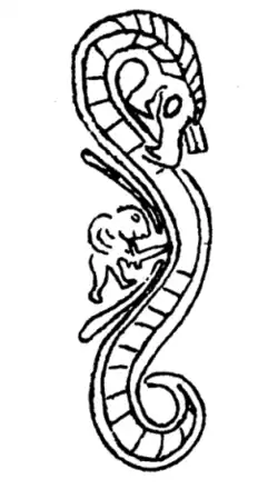 Sigurd killing Fáfnir, from The Jurby Cross 119, Jurby, Isle of Man.[67]